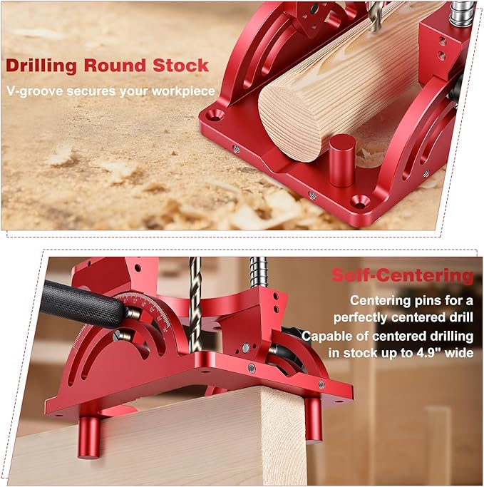 Portable Drill Guide for Drilling Precision Angled or Straight Holes, 0° to 60° Angle Drill Jig Attachment, Drill Press Adapter for Hand Drill, Portable Drill Press with 1/2" Chuck