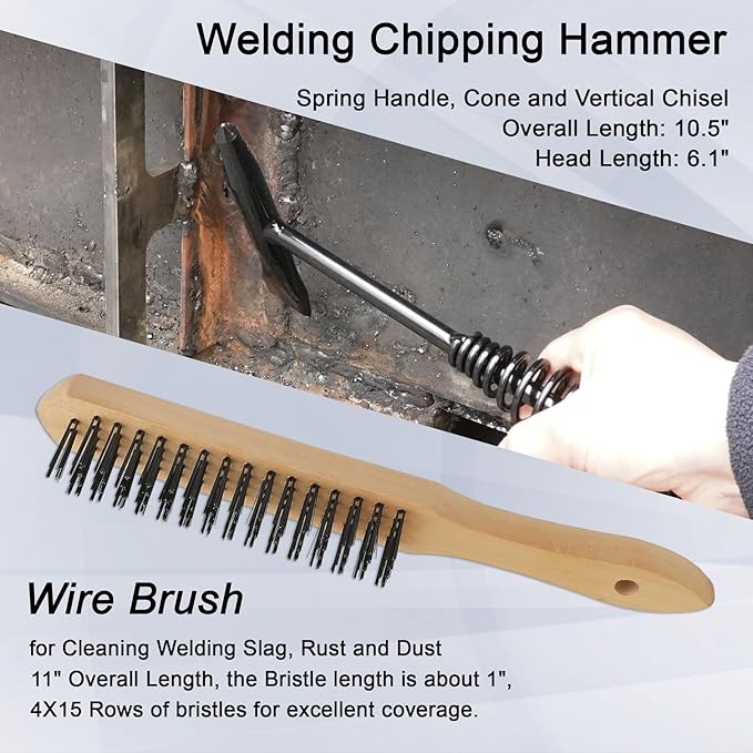 GUTIMORE MIG Welding Tools,22pcs,Chipping Hammer,13.5" Leather Welding Gloves,7" Speed Square,11" Welding Clamp,Soapstone Holder,50LB Welding Magnet,8" Welpers Pliers,MIG Nozzle Reamer,Wire Brush