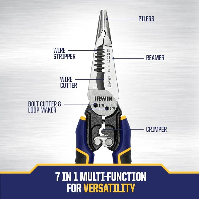 IRWIN VISE-GRIP Wire Stripper, 7 in 1 Multi-Function (IWHT84002)