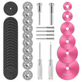 44pcs Pink Cutting Wheel Set Compatible with Plastic for Rotary Tool, HSS Circular Saw Blades 6pcs, Resin Cutting Discs 20pcs, 545 Diamond Cutting Wheels 10pcs