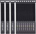 1"x 24"-12 Pack Reusable Fastening Cable Straps with Buckle Adjustable Hook and Loop Securing Strap Multi-Purpose Cinch Strap for Cord Management