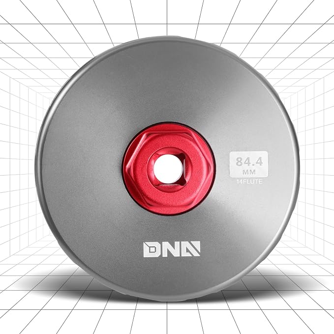 DNA MOTORING Oil Filter Wrench 84.4mm 14 Flute Filter Cap Socket Remover Tool Compatible with Mercedes Dodge Jeep, Precision CNC Machined Aluminum, TOOLS-00541