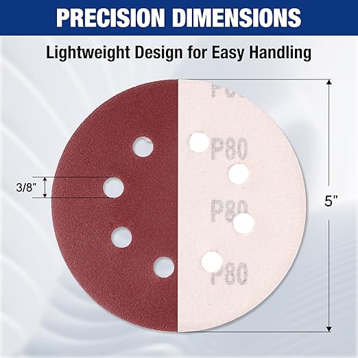 WORKPRO 170-piece Sanding Discs Set - 5-Inch 8-Hole Sandpaper 11 Grades Include 40,60,80,100,120,150,180,240,320,400,600 Grits for Random Orbital Sander(Not for Oscillating Tools or Mouse Sander)