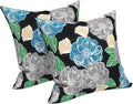 LVTXIII 2 Pack Outdoor Pillows 18x18 Inch, Square Throw Pillows with Inserts, Decorative Water-Repellent Pillow Cushions for Patio Furniture and Garden Sofa, Sketch Peony