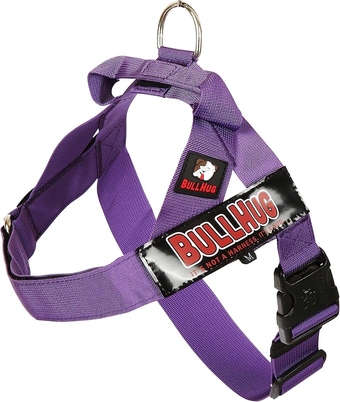 Adjustable Dog Harness– No Pull, No Choke – for English Bulldogs, French Bulldogs, Pugs & Broad-Chested Breeds – Easy, Safe Walks (Violet, Large)