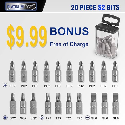 276pc Titanium Twist Drill Bit Set with S2 Bits 135° Tip High Speed Steel, Size from 1/16" up to 1/2", Ideal in Wood Cast Iron Aluminum Alloy Plastic Fiberglass, Clear Lid Case