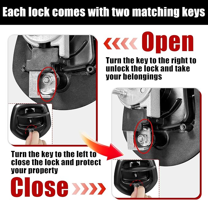 Compression Whale Tail Locks Truck Tool Box Latch Toolbox Fishtail Lock Lever Replacement T Shaped Handle Paddle Lock with Key Suitable for Truck RVs Trailer Box Black