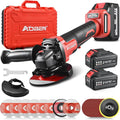 AOBEN 21V Cordless Angle Grinder Tool, 4-1/2 Inch Power Brushless Cut Off Grinder, Paddle Switch, with 2x4.0Ah Battery & Charger, Electric Handheld Grinder for Metal Cutting, Grinding, Polishing