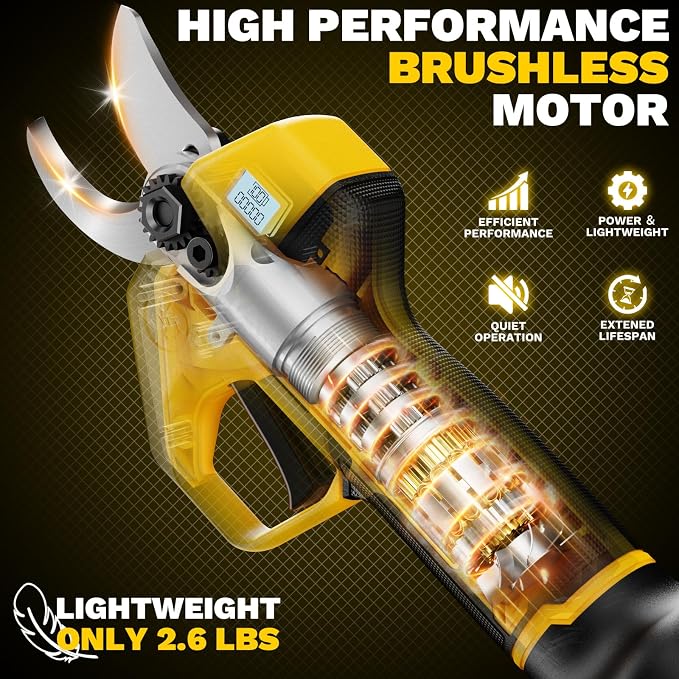2-In-1 Electric Pruning Shears Set Compatible with Dewalt 20V Battery, 6.9FT Adjustable Pole Pruner with 1.2" Cut Brushless Electric Branch Cutter for Gardening & Tree Trimmer (No Battery)
