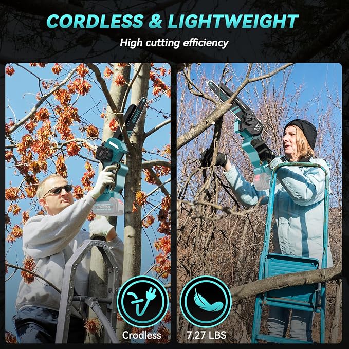 Mini Chainsaw 6 Inch Cordless for Makita 18V Battery, Brushless Handheld Small Chain Saw with Auto Oiler, Electric Chainsaw for Garden Courtyard Tree Branch Wood Cutting (Battery NOT Included)