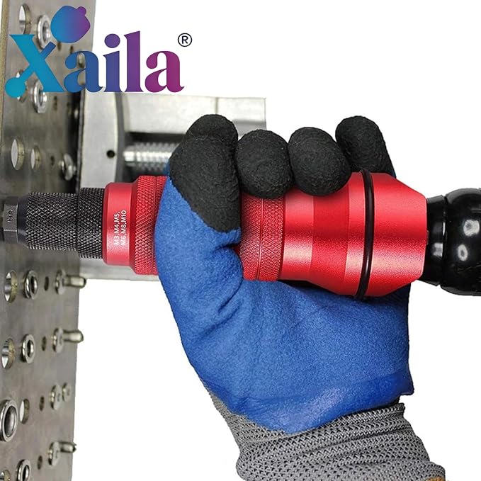 Xaila 3/8" Rivet Nut Drill Adapter Kit - M3 to M10 & 10-24 to 3/8-16, CNC Machined Power Tool Attachment Converts Your Drill into a Rivet Nut Setter, Replacement for Astro ADN38 XL Style Tools