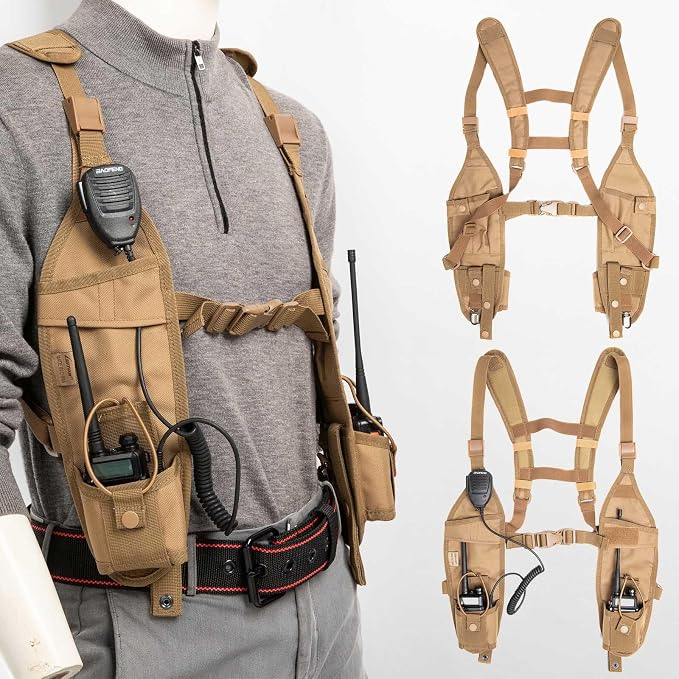 Radio Shoulder Harness Holster Chest Holder Universal Vest Rig for Police Firefighter Two Way Radio Search Rescue Essentials