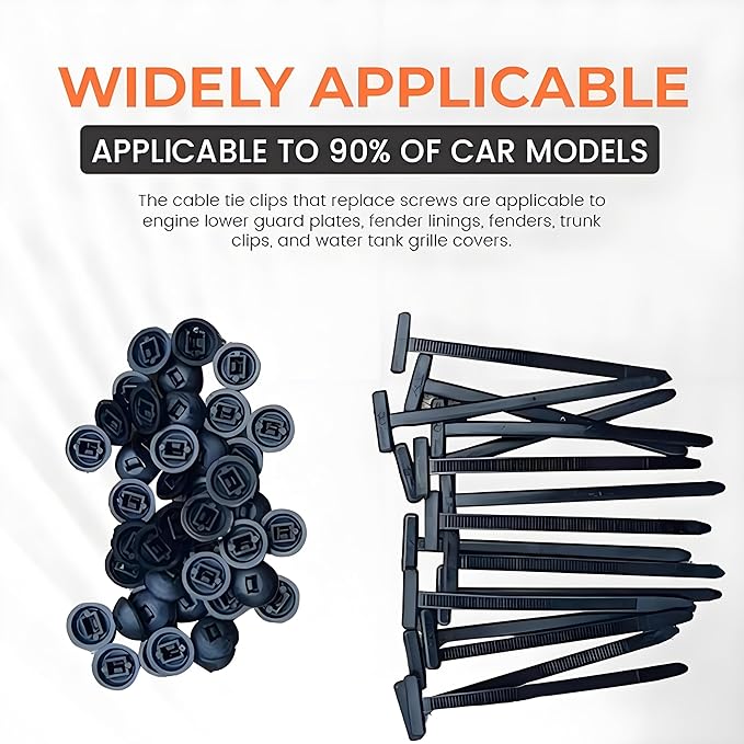 200 Pcs Nylon Universal Cable Tie Buckle with PP Storage Box - Fixion Tools Kit Includes Multifunctional Zip Ties, Pin & Button Fasteners, UV Resistant for Car Repair, Bumper & Fender Clips (200PCS)