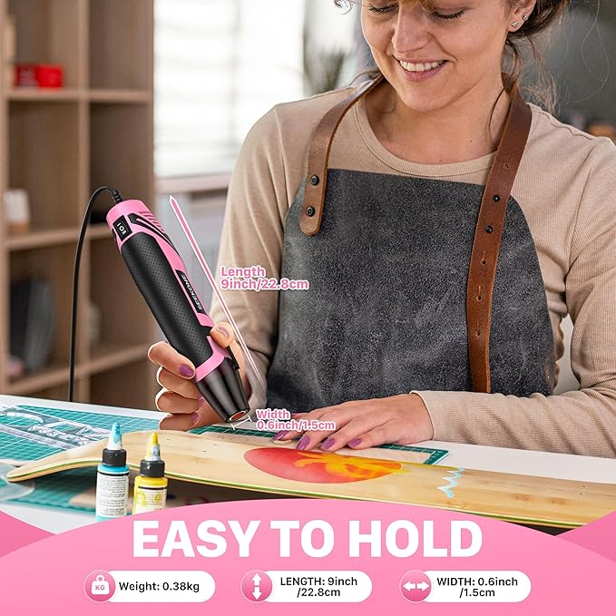 SEEKONE 350W Mini Heat Gun with 2-Temp Settings 500℉ & 842℉(260℃& 450℃) Fast Heat Hot Air Gun Tool with Overload Protection and Reflector Nozzle for 3D Printing, Crafting, and Shrink Tubing