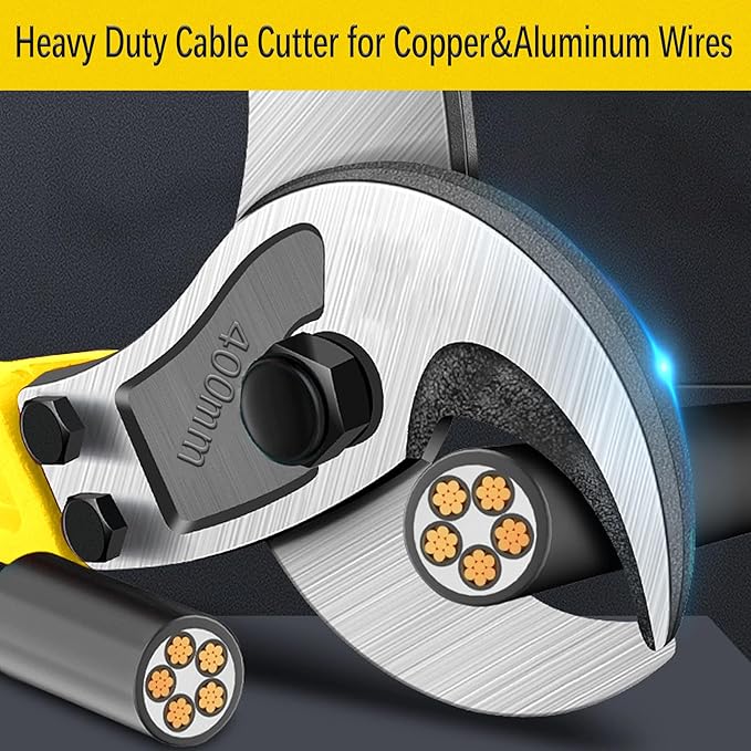AUPREX 18 Inch Heavy Duty Cable Cutter with Long Handle, Harden Carbon Steel Cable Cutter for Aluminum Cable, Copper Wire and Communication Cables.