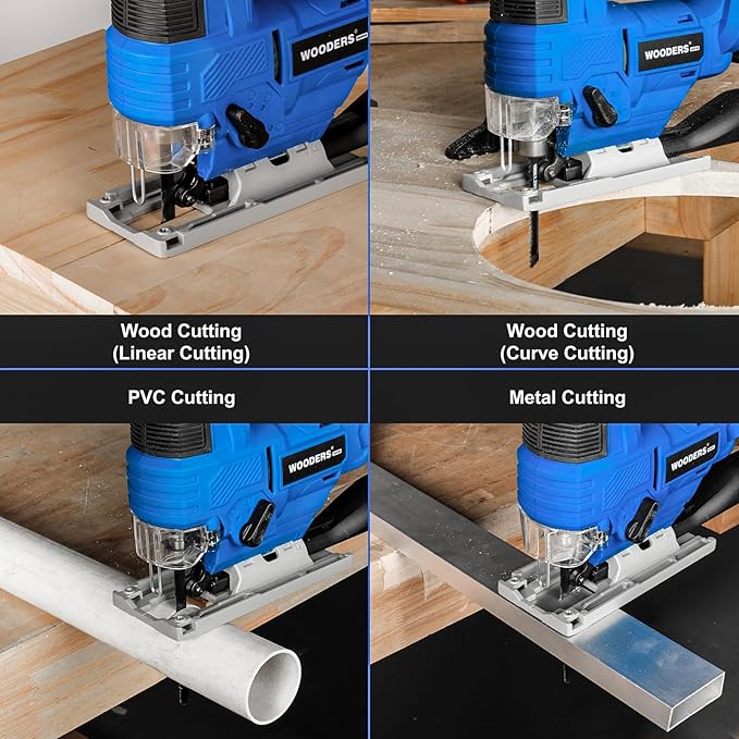 20V Brushless Cordless Jig Saw with 4.0Ah Battery 3200SPM, 1"Stroke | Heavy-Duty Variable Speed Jigsaw Tool with 6 Blades, 4 Orbital Settings, 45° Bevel, Low Vibration for Wood & Metal Cutting
