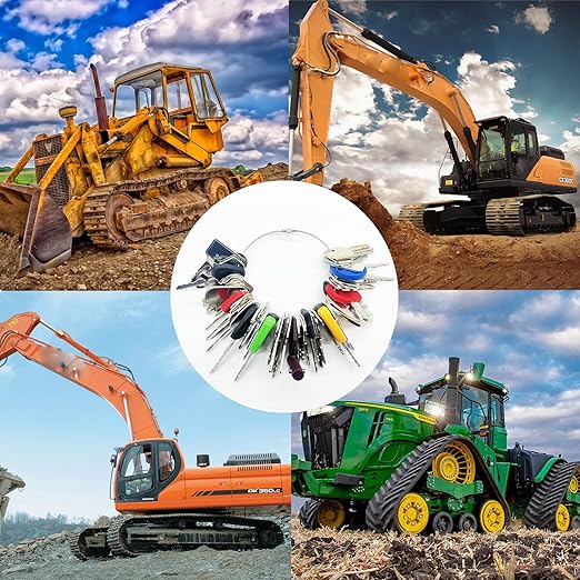 58 Pro Heavy Equipment Key Set Construction Machinery Ignition Keys Set for Caterpillar JCB Case Forklift Jlg Komatsu Volvo Kubota Yanmar Daewoo Hyster Ford Takeuchi New Holland
