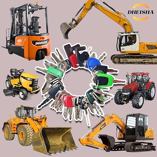 50 Equipment Keys Master Set Ignition Keys for Kubota JCB Cat Yanmar Honda Ditch Witch Backhoes Excavators Forklifts Loaders Tractors Bullozers and Other Construction Equipments