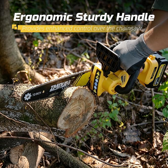 IMOUMLIVE 10-Inch Cordless Pole Saw & Mini Chainsaw 2-in-1, 1000W Brushless Electric Pole Saws for Tree Trimming, 21V 3.0Ah Battery Powered Chain Saw with Extension Pole, 14.6FT Reach Tree Trimmer