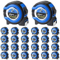 Youyole 24 Pack Tape Measure with Fractions 1/8 Steel Measuring Tape Retractable Easy Read Measurement Ruler Steel Power Blade (25 ft X 1 in,Blue)