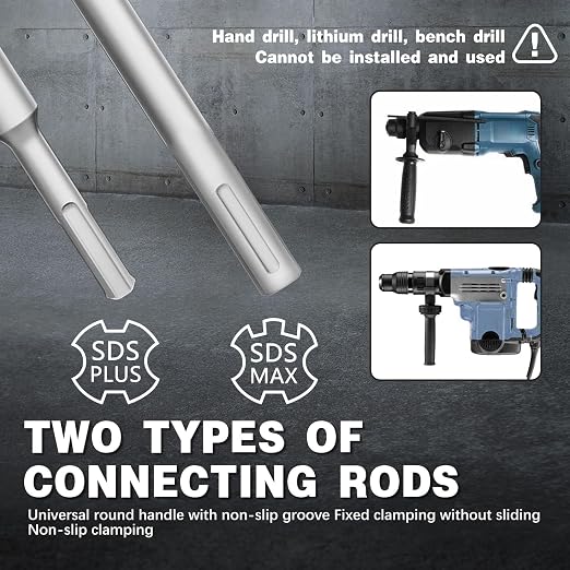 22PCS Concrete Hole Saw Kit, 30/40/50/65/80/100/110mm, Alloy Steel, Silver, Industrial, Hole Saw Set, Compatible with Stone, Brick, Cement, Wall Drilling