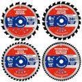 WORKPRO 6-1/2 Inch Woodworking Circular Saw Blades, 18T/24T/40T/60T All-Purpose Wood Cutting Variety, Thin Kerf, Carbide Tipped, ATB Tooth, 4-Pack
