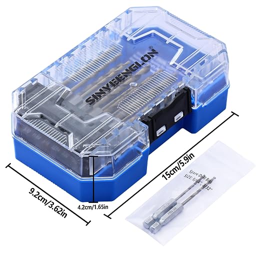 Hex Shank Cobalt Drill Bit Set 16Pcs 1/16"-1/4", M35 HSS Impact Driver Drill Bits for Metal and Hardened Steel, with Indexed Storage Case