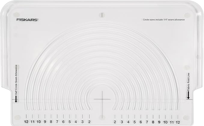 Fiskars Rotary Cutter & Ruler Combo - 24" L x 6" W Fabric Cutter with Gridlines & Fiskars 111310-1004 Fabric Circle Cutter 2"-12"