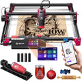 Algolaser 10W Laser Engraver Machine - Laser Engraver/Cutter with Rotary Roller & Laser Engraver Riser - Laser Engraving Machine with 3.5" Smart Touchscreen & AlgoOS,Laser Engraver for Wood & Metal