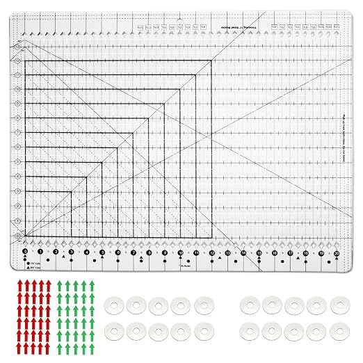 Upgrade Clear Stripology XL Slotted Quilting Ruler, 17-3/4" x 22" with Non-Slip Shatterproof Acrylic for Cutting Sewing Fabric Strips in Patchwork, Calibration Square Grid Template Marked up to 12.5"