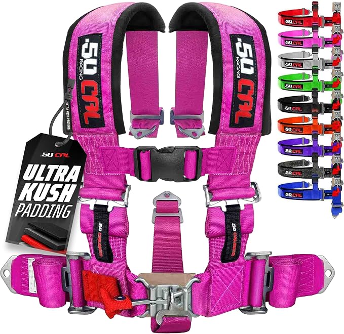 1pc Pink 5 Point Harness for Bucket Seat, Latch Release, 9 Color Options, Racing Harness 5 point, Race Car, UTV, RZR [6001A2]
