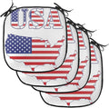 Lunarable Americana Chair Cushion Pads Set of 4, USA Map Flag Stars Stripes National History American Illustration, Anti-Slip Seat Padding for Kitchen & Patio, 16"x16", Red White Blue