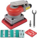 Pneumatic random orbital sander 3 x 4-inch light weight palm sander 1/8" (3 mm) diameter orbit 10000 RPM with extra backing pad 12pcs sandpaper
