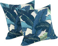 LVTXIII Outdoor/Indoor Throw Pillows, Decorative Throw Pillows with Inserts, 18"x18" Square Pillows for Bed, Couch, Sofa and Patio Furniture (Set of 2, Swaying Palms Blue)