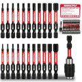 23-Piece Magnetic Hex Head Allen Wrench Drill Bit Set with 2.4" Impact Bit Holder, 1/4" Hex Shank Hex Bits, SAE & Metric Hex Screwdriver Bit Set, S2 Steel Allen Key, Mechanic Home Repair
