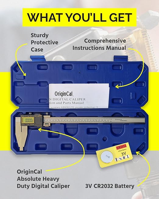 iGAGING Absolute Origin Heavy Duty 24" Digital Caliper, IP54 Electronic, SPC/USB Output Port, Inch & Metric Modes, Case, Manual, Battery
