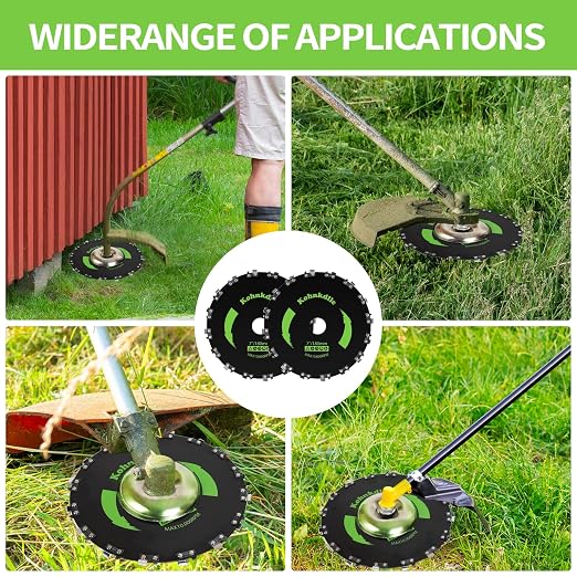 10" 3T Carbon Steel Brush Cutter Weed Eater Blades + 10" 80T Carbide Tip Brush Cutter Trimmer Kit with Universal Adapter Kit and 2 Round Files