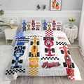 Axolotl Racing Car Comforter Set King Size,Colorful Sports Car Bedding Set for Kids Boys Teen Adult,Extreme Speed Race Bedding,Cars Theme Bedroom Decor with 1 Comforter and 2 Pillowcases