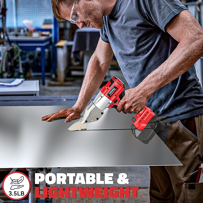 MtiolHig Cordless Sheet Metal Cutter: Sheet Metal Nibbler Compatible with Milwaukee 18V Battery - 221 Ft-Lbs Torque Metal Shears - Cuts 18GA Material for Steel, Leather & Carpet(Tool Only)