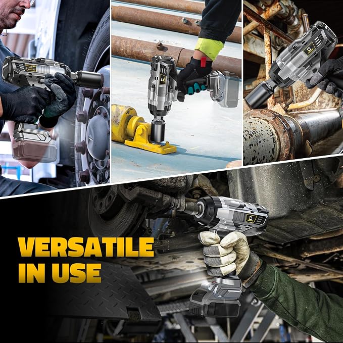 Cordless Impact Wrench 1/2 inch Compatible with DeWalt 20V Battery: 1700FT-LBS High Torque Impact Wrench with 6 Sockets & Case - Brushless Electric Impact Gun LED Work Light, Bare Tool