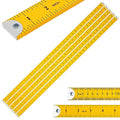 Hoteam 5 Pcs Heavy Duty Wooden Yardstick 36 Inches Natural Wood Yard Stick Ruler with Hang Hole Metal Tips 1/4-Inch-Thick Yardstick Ruler Metal Ends Meter Stick Clothing Measuring (Yellow)