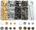 120 Sets Metal Snap Buttons, NXTOV 12.5mm Leather Snap Fasteners Kit with 5 Pieces Fixing Tools, 4 Colors Craft Snaps for Clothes, Windbreaker, Shirts, Jacket, Backpacks, Wallet,Bags