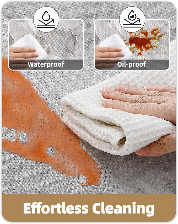 Color&Geometry Marble Kitchen Mats for Floor 24x59, Non Slip Wide Kitchen Runner Rug, Easy Clean, Oil & Water Resistant, Anti Fatigue Foam Standing Mat for Sink, Laundry, Office, Grey
