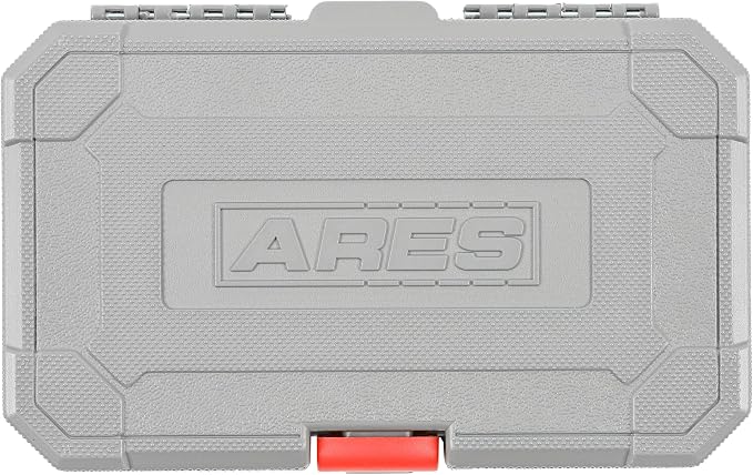 ARES 31030 32-Pc Master SAE & Metric Hex Bit Socket Set - 1/4,3/8,1/2-In | Knurled Drive Ends; Durable Latching Storage Case