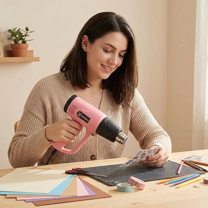 Heat Gun, Electric Power Source, for Paint Stripping, Shrink Wrapping, and DIY Projects (pink01)