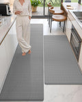 Color&Geometry Anti Fatigue Cushion Extra Large Kitchen Mat for Floor - 24x59+24x94,Easy Clean, Waterproof & Oil Proof, Anti Slip, Foam Rubber Runner Rug for Front Sink Comfort Standing, Grey Set of 2