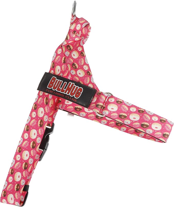 Adjustable Dog Harness– No Pull, No Choke – for English Bulldogs, French Bulldogs, Pugs & Broad-Chested Breeds – Easy, Safe Walks (Donuts, Small)