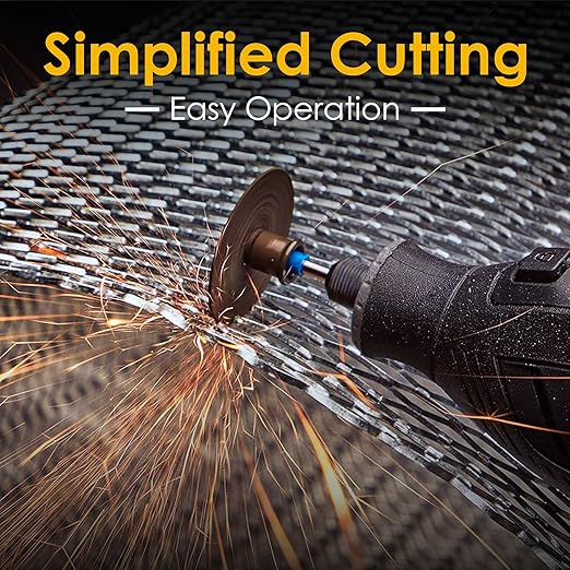44pcs Black Cutting Wheel Set Compatible with Plastic for Rotary Tool, HSS Circular Saw Blades 6pcs, Resin Cutting Discs 20pcs, 545 Diamond Cutting Wheels 10pcs