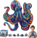 Qiuenisray Wooden Puzzle for Adult, 50 Piece Octopus Puzzle Ages 6-12 | Jigsaw Puzzles for Kid, Beautiful Wood Octopus Puzzle, Gifts for Family Game 6.5x6.5 in Children Gift for Boy Girl Ages 8-12