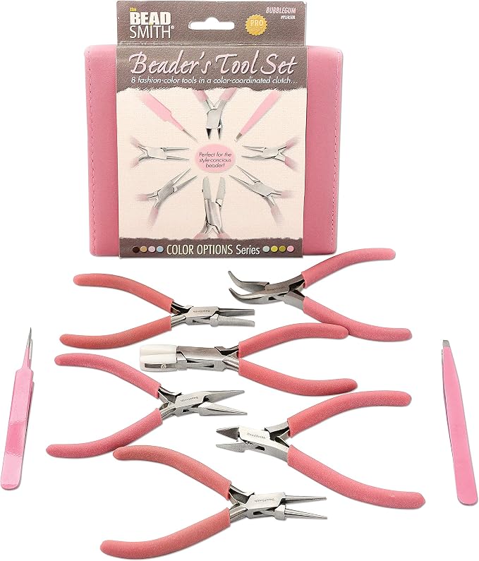 The Beadsmith Fashion Color Pliers, Jewelry Making Supply Set of 8